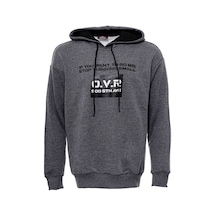 Wessi Kapşonlu Baskılı Füme Erkek Sweatshirt Füme