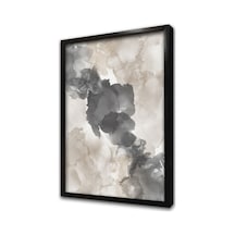 Soyut Gri Bej Çerçeveli Mdf Tablo-173799