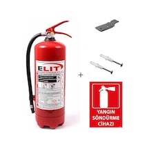 Ruhsata Uygun Köpüklü Yangın Söndürme Tüpü 6 KG Askı Aparatı ve Yangın Söndürücü Levhası