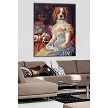 Talya Tablo Elbise Giyen Köpek Kanvas Tablo 50x35 No-3009
