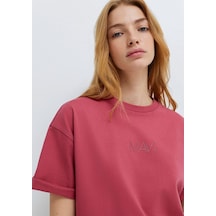 Mavi Kadın Mavi Baskılı Tişört Koyu Pembe 1613884-70398