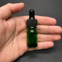 Cam Damlalıklı Şişe  Siyah Plastik Kapak Yeşil 5 ML
