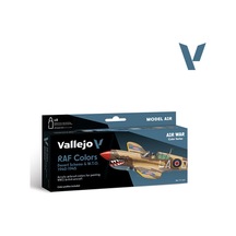 Vallejo 71163 8x18 Ml. Raf Colors Desert Scheme & M.t.o. 1940-1945, Model Air Serisi Model Boyası Seti Renkli