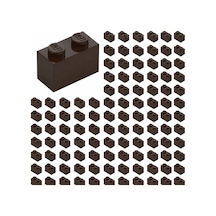 Yedek Parçalar: Brick: Duvar Parçası: 100 Adet 1x2 Koyu Kahverengi 3004 - Parts: Brick: 100 Piece 1x2 Dark Brown 3004