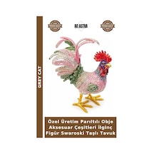 Özel Üretim Parıltılı Obje Aksesuar Çeşitleri İlginç Figür Swaroski Taşlı Tavuk