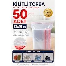 Kilitli Torba 13x16 Cm 50'li Kilitli Buzdolabı Poşeti Şeffaf Naylon Torba Kilitli Saklama Poşeti