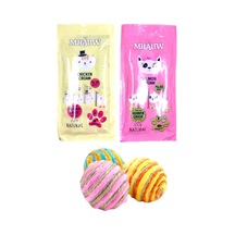 Mhauw Tavuk ve Somon Aromalı Kedi Ödülü 4 x 15 G 2'li + 3'lü Kedi Topu