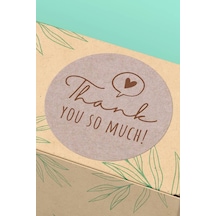 Thank You So Much Kraft Sticker 3x3cm St2221 Çok Renkli