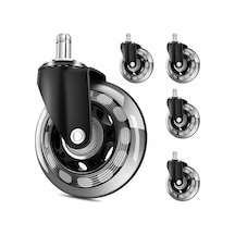 Mufunye Vidalı Ofis Koltuğu Tekeri, Ofis Koltuğu Ayak Tekeri, 360 Sessiz Döner Teker, Mobilya Tekerleri, Üniversal Oyun Koltuğu Tekeri 65mm, 11x22mm -