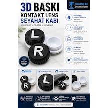 3d Baskı Kontakt Lens Saklama Ve Seyahat Kabı L/r Vidalı Kapak - Siyah