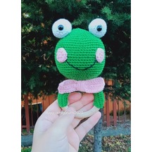 Amigurumi Sevimli Kurbağa Çıngırak bebek oyuncağı Oyuncak
