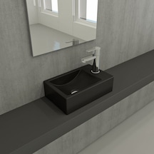 Bocchi Milano Dar Sağ Lavabo 1419-004-0126 Mat Siyah