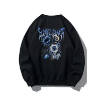 Brz Collection Unisex Oversize Sunflower Sweatshirt Siyah