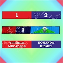 Jandarma 2 Li Birleşik Blok Şerit Rozet Çok Renkli