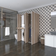 Kenzlife Çamaşır-Kurutma Makinesi Dolabı Şahrur Sağ Crd 187 120 60 Çekmeceli Banyo Çok Renkli