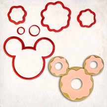 Mickey Donut Detay Kurabiye Kalıp Seti 6 Lı KIrmızı
