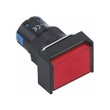 16Mm Mavi Kalıcı Buton Ledli 5P (Diktörtgen) On-Off 10V-30V