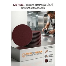 Zenvac 12 Adet 120 Kum Yuvarlak Cırtlı Zımpara Diski 115 Mm Deliksiz Zımpara Kağıdı 723217 Zenvac29