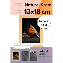 Krem-20mm Çerçeve Camlı 13x18 Cm Fotoğraf Resim Çerçevesi Ayaklı Veya Duvara Asma Yatay-dikey 57155545