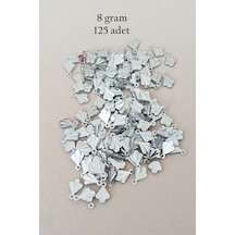 Oya Abiye Bileklik Kolye Pleksi Metalik Plastik Pul Gümüş Renk 8 Gram 125 Adet - Bnc527
