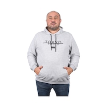 Moc Grande Mocgrande Büyük Beden Erkek Sweat Kapüsonlu Tokyo 22702 Grı Gri