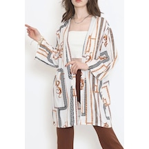 Desenli Kimono Beyazkahve - 1658.1095. Çok Renkli