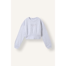 Defacto Fıtted Sweatshirt Kız Çocuk I8477a826augr421 Gri-gr421