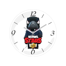 Brawl Stars Crow Sessiz Akar Bombeli Gerçek Cam Duvar Saati Çok Renkli