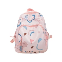 Novahub Pembe Sevimli Kadın Baskılı Naylon Sırt Çantası Pembe Pembe