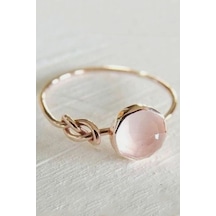 Pembe Kuvars Kördüğüm Yüzük - Ak0106