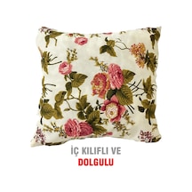 Kırlent Yastık Dolgulu Vip Yastık 1 Adet-43X43 Cm(Ingiliz Gülü) (524873394)