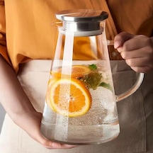 Sürahi Süzgeçli Paslanmaz Çelik Kapaklı Dayanıklı Soğuk Içecek Servis Sürahisi 1800 Ml Detoks Içecek Sürahis