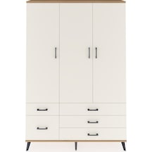 Arges Dolap 5 Raflı 5 Çekmeceli Tek Askılı 132x30x195 Çam-aytaşı/aytaşı Aytası/aytası