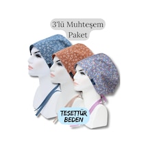 Tesettür Beden 3lü Muhteşem Paket Mavi Nazlı Kahverengi Nazlı Çiçekler İndigo Çıtır Cerrahi Bone Renkli