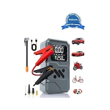 St-9654 Şarjlı 10.000 Mah Taşınabilir Araç Hava Kompresörü Akü Takviyeli Dijital Ekranlı Işıklı