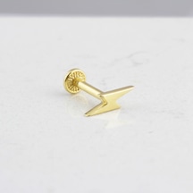 Glorria Altın Şimşek Tragus Piercing Çok Renkli