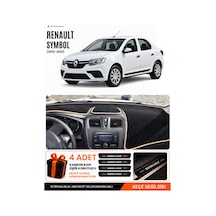 Renault Symbol Uzun Tip.2 2013-2021 Uyumlu Torpido Örtüsü, Torpido Kılıfı - Siyah-bej - Re016