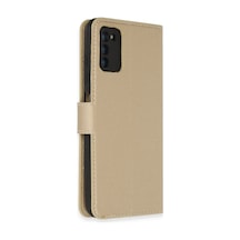 Gees Global Samsung Galaxy A03s Kılıf Trend S Plus Kapaklı Kılıf - Gold Gbzs