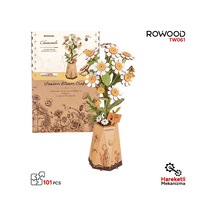 Rowood Tw061 Papatya Çiçeği Chamomile Dıy Minyatür Maket Model Seti Ahşap 3d Wooden Puzzle Model Kit Ahşap Maket Dekoratif Hobi Seti