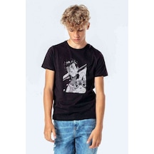 Tshirthane Anime One Punch Man Baskılı Unisex Çocuk Siyah T-Shirt (528348044)