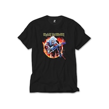 Iron Maiden Fire Siyah Tişört Siyah