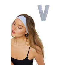 2li Kadın Saç Bandı Bandana Pamuk Likralı Spor Headband Buz Mavi