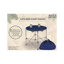 Willy's Katlanır Kamp Masası 72cm 4 Adet Çok Renkli