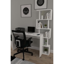 Moonlife Koordinat Pratik Kitaplıklı Çalışma Masası Beyaz