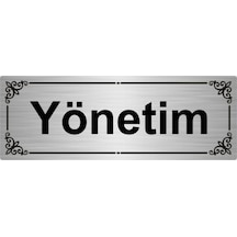 Yönetim 7x20cm Gümüş Renk Metal Yönlendirme Levhası