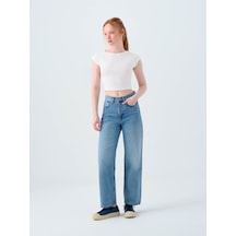 Straight Regular Fit Mavi Kadın Jean Pantolon Lf2039819 Mavi