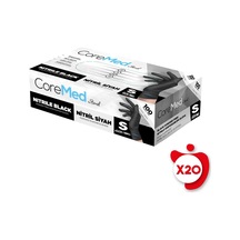 Bimel Coremed Pudrasız Nitril Eldiven S Beden Siyah 100'lü 20 Paket