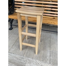 Ahşap Çıtalı 60 Cm Bar Taburesi Naturel Kayın Renk Çok Renkli