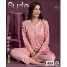 Sude P-1133 Bambu Uzun Kol Kadın Pijama Takımı Çok Renkli