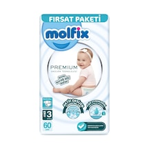Premium Bebek Bezi Beden:3 4-9kg Midi 60 Adet Fırsat Pk 3 Numara